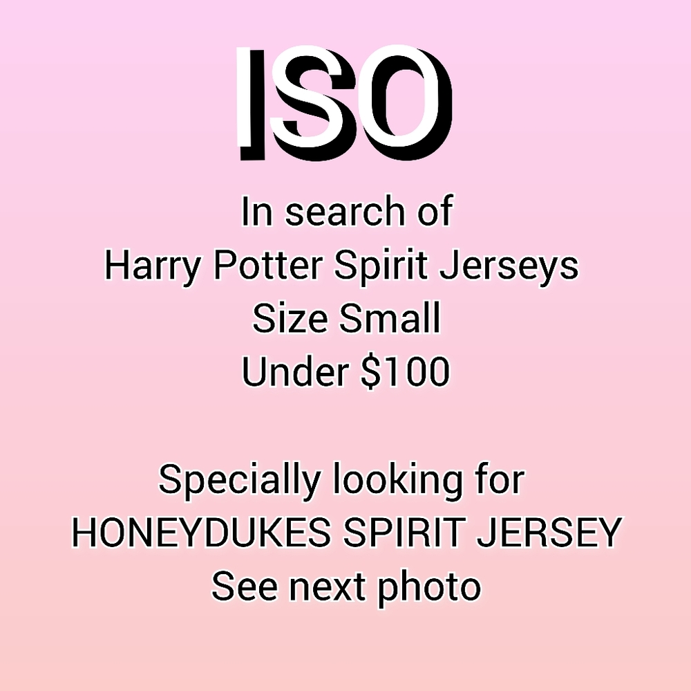 ISO Harry Potter Spirit Jerseys